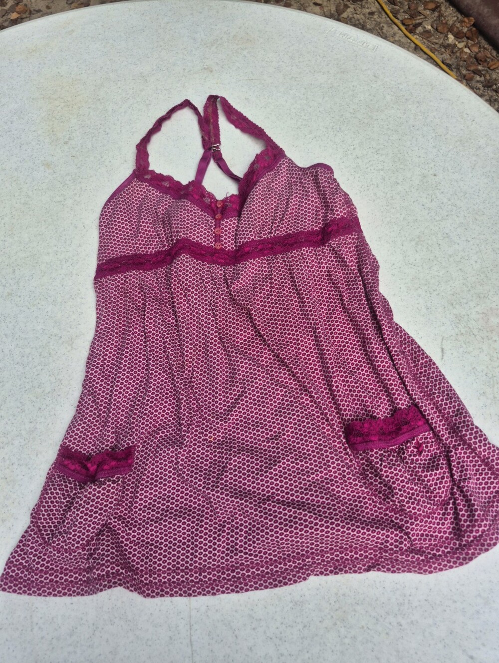 Juicy Couture Pink Patterned Lace-Trim Camisole Nightdress